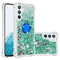 Coque Silicone Housse Etui Gel Bling-Bling avec Support Bague Anneau YB1 pour Samsung Galaxy A54 5G Vert