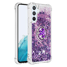 Coque Silicone Housse Etui Gel Bling-Bling avec Support Bague Anneau YB1 pour Samsung Galaxy A54 5G Violet