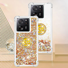 Coque Silicone Housse Etui Gel Bling-Bling avec Support Bague Anneau YB1 pour Xiaomi Mi 13T 5G Or