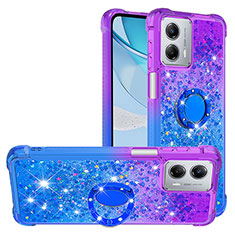 Coque Silicone Housse Etui Gel Bling-Bling avec Support Bague Anneau YB2 pour Motorola Moto G 5G (2023) Violet