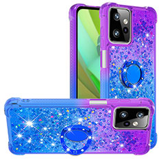 Coque Silicone Housse Etui Gel Bling-Bling avec Support Bague Anneau YB2 pour Motorola Moto G Power 5G (2023) Violet