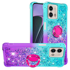 Coque Silicone Housse Etui Gel Bling-Bling avec Support Bague Anneau YB2 pour Motorola Moto G Stylus (2023) 4G Bleu Ciel