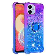 Coque Silicone Housse Etui Gel Bling-Bling avec Support Bague Anneau YB2 pour Samsung Galaxy A04 4G Violet