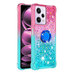 Coque Silicone Housse Etui Gel Bling-Bling avec Support Bague Anneau YB2 pour Xiaomi Redmi Note 12 Pro 5G Rose