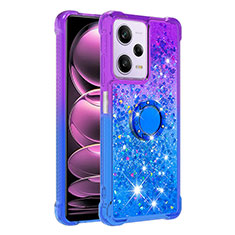 Coque Silicone Housse Etui Gel Bling-Bling avec Support Bague Anneau YB2 pour Xiaomi Redmi Note 12 Pro 5G Violet