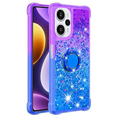 Coque Silicone Housse Etui Gel Bling-Bling avec Support Bague Anneau YB2 pour Xiaomi Redmi Note 12 Turbo 5G Violet