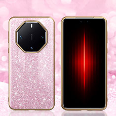 Coque Silicone Housse Etui Gel Bling-Bling GS1 pour Huawei Mate 60 RS Ultimate Or Rose