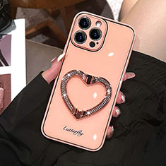 Coque Silicone Housse Etui Gel Bling-Bling JL1 pour Apple iPhone 15 Pro Or Rose