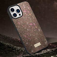 Coque Silicone Housse Etui Gel Bling-Bling LD1 pour Apple iPhone 14 Pro Marron