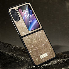 Coque Silicone Housse Etui Gel Bling-Bling LD1 pour Oppo Find N2 Flip 5G Or