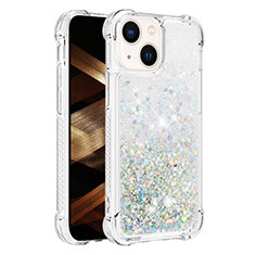 Coque Silicone Housse Etui Gel Bling-Bling S01 pour Apple iPhone 14 Plus Bleu Clair