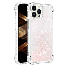 Coque Silicone Housse Etui Gel Bling-Bling S01 pour Apple iPhone 15 Pro Max Rose