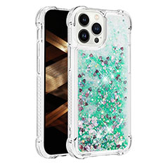 Coque Silicone Housse Etui Gel Bling-Bling S01 pour Apple iPhone 15 Pro Max Vert