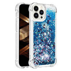 Coque Silicone Housse Etui Gel Bling-Bling S01 pour Apple iPhone 16 Pro Bleu