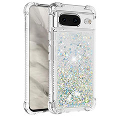 Coque Silicone Housse Etui Gel Bling-Bling S01 pour Google Pixel 8 5G Blanc