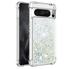 Coque Silicone Housse Etui Gel Bling-Bling S01 pour Google Pixel 8 Pro 5G Blanc