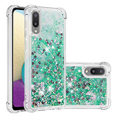 Coque Silicone Housse Etui Gel Bling-Bling S01 pour Samsung Galaxy A02 Vert