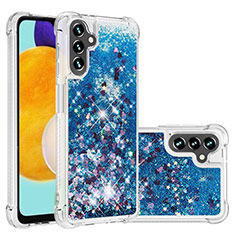 Coque Silicone Housse Etui Gel Bling-Bling S01 pour Samsung Galaxy A04s Bleu