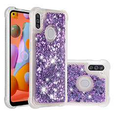 Coque Silicone Housse Etui Gel Bling-Bling S01 pour Samsung Galaxy A11 Violet