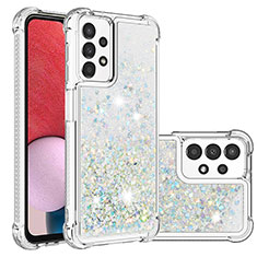Coque Silicone Housse Etui Gel Bling-Bling S01 pour Samsung Galaxy A13 4G Argent