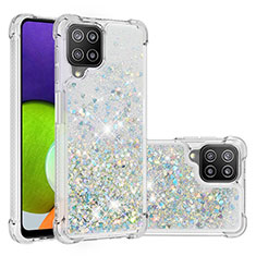 Coque Silicone Housse Etui Gel Bling-Bling S01 pour Samsung Galaxy A22 4G Argent