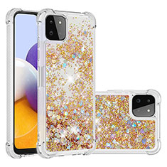 Coque Silicone Housse Etui Gel Bling-Bling S01 pour Samsung Galaxy A22 5G Or