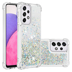 Coque Silicone Housse Etui Gel Bling-Bling S01 pour Samsung Galaxy A33 5G Argent
