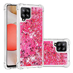 Coque Silicone Housse Etui Gel Bling-Bling S01 pour Samsung Galaxy A42 5G Rose Rouge