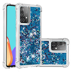 Coque Silicone Housse Etui Gel Bling-Bling S01 pour Samsung Galaxy A52 4G Bleu