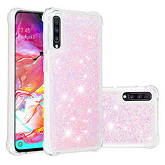 Coque Silicone Housse Etui Gel Bling-Bling S01 pour Samsung Galaxy A70S Rose