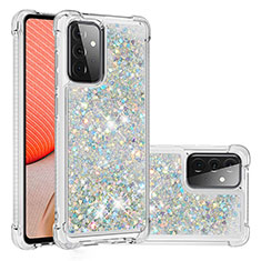 Coque Silicone Housse Etui Gel Bling-Bling S01 pour Samsung Galaxy A72 4G Argent