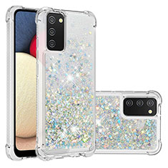 Coque Silicone Housse Etui Gel Bling-Bling S01 pour Samsung Galaxy F02S SM-E025F Argent