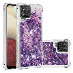 Coque Silicone Housse Etui Gel Bling-Bling S01 pour Samsung Galaxy F12 Violet