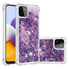 Coque Silicone Housse Etui Gel Bling-Bling S01 pour Samsung Galaxy F42 5G Violet