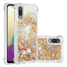 Coque Silicone Housse Etui Gel Bling-Bling S01 pour Samsung Galaxy M02 Or