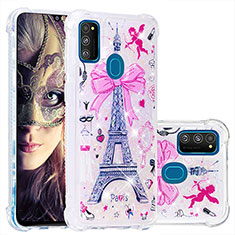 Coque Silicone Housse Etui Gel Bling-Bling S01 pour Samsung Galaxy M21 Rose