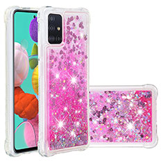 Coque Silicone Housse Etui Gel Bling-Bling S01 pour Samsung Galaxy M40S Rose Rouge