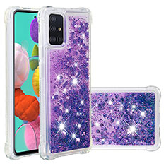 Coque Silicone Housse Etui Gel Bling-Bling S01 pour Samsung Galaxy M40S Violet