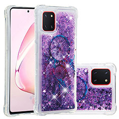 Coque Silicone Housse Etui Gel Bling-Bling S01 pour Samsung Galaxy M60s Violet