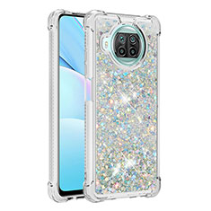 Coque Silicone Housse Etui Gel Bling-Bling S01 pour Xiaomi Mi 10i 5G Argent