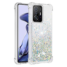 Coque Silicone Housse Etui Gel Bling-Bling S01 pour Xiaomi Mi 11T Pro 5G Argent