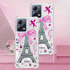 Coque Silicone Housse Etui Gel Bling-Bling S01 pour Xiaomi Poco X5 5G Or Rose