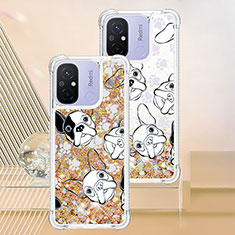 Coque Silicone Housse Etui Gel Bling-Bling S01 pour Xiaomi Redmi 12C 4G Or
