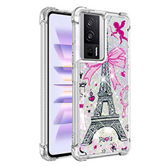 Coque Silicone Housse Etui Gel Bling-Bling S01 pour Xiaomi Redmi K60 5G Or Rose