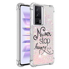 Coque Silicone Housse Etui Gel Bling-Bling S01 pour Xiaomi Redmi K60 5G Rose