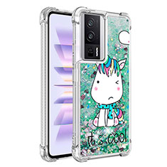 Coque Silicone Housse Etui Gel Bling-Bling S01 pour Xiaomi Redmi K60 5G Vert