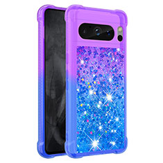 Coque Silicone Housse Etui Gel Bling-Bling S02 pour Google Pixel 8 Pro 5G Violet