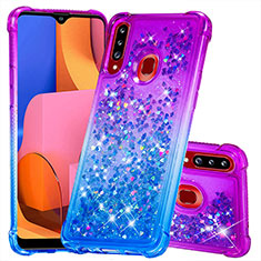 Coque Silicone Housse Etui Gel Bling-Bling S02 pour Samsung Galaxy A20s Violet