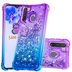 Coque Silicone Housse Etui Gel Bling-Bling S02 pour Samsung Galaxy A21 European Violet