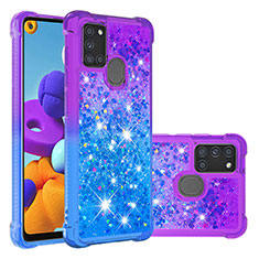 Coque Silicone Housse Etui Gel Bling-Bling S02 pour Samsung Galaxy A21s Violet